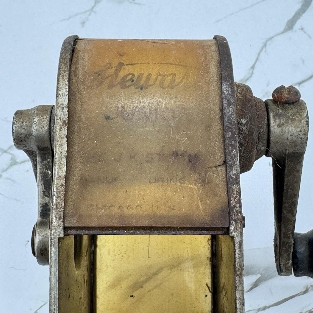 Antique Stewart Junior Clamp On Crank Pencil Sharpener 1915 -READ No Drawer